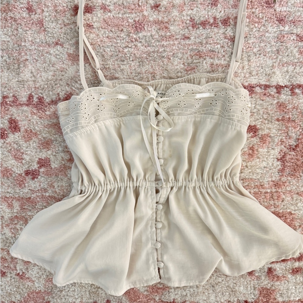 American Eagle Outfitters Cream Lace Camisole